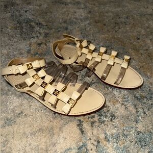 Tory Burch Kira Gladiator Logo Bow Sandal